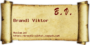 Brandl Viktor névjegykártya